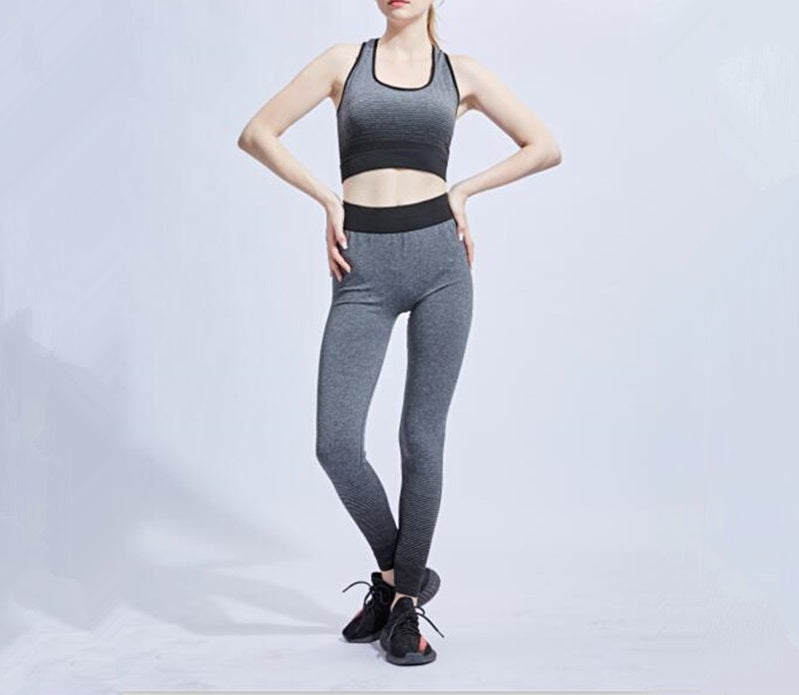 Seamless Gradient Yoga Bra and Legging Sets