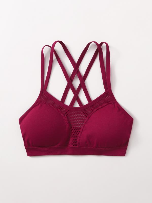 Criss Cross Back Fishnet Sports Bra