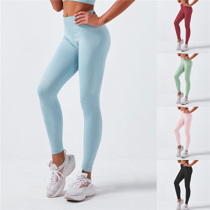 High Support Seamless Rib-knit Sports Bra and Legging sets