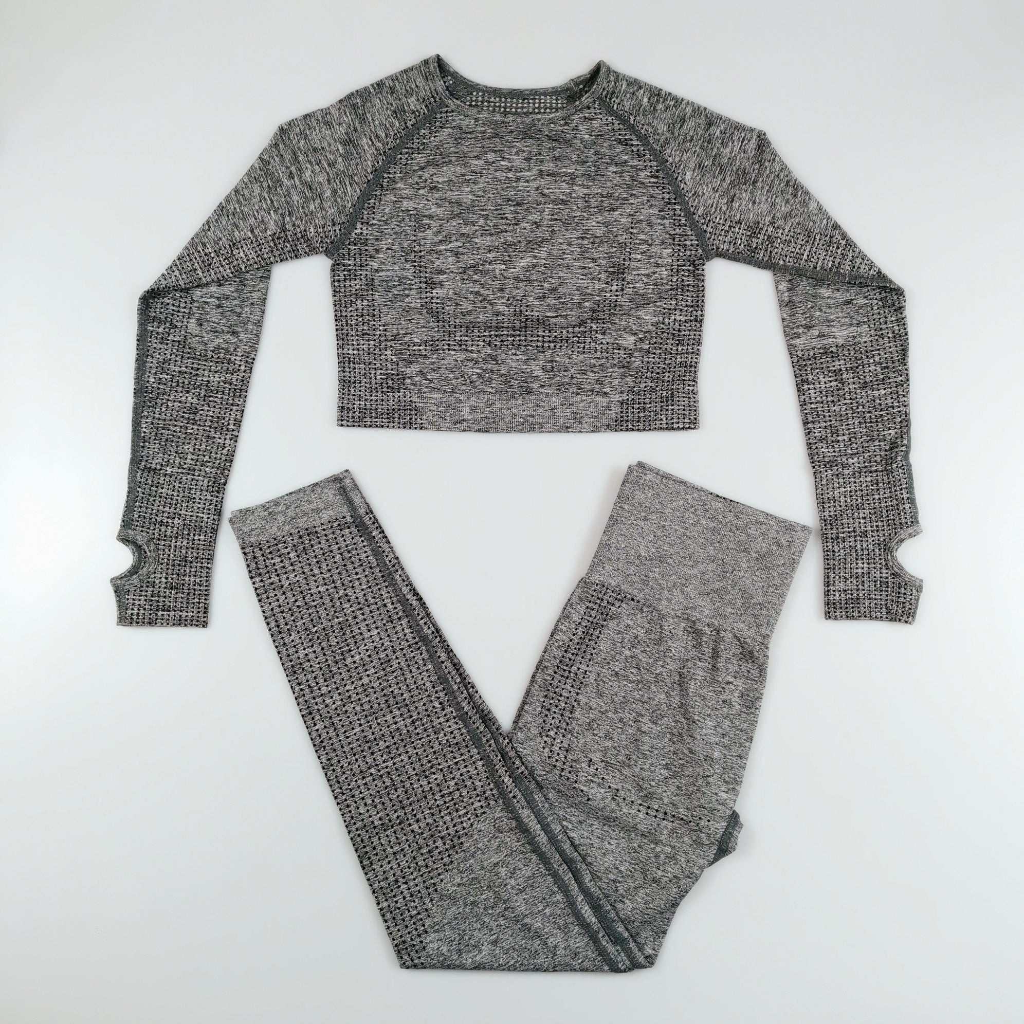 Solid Seamless High Elastic Crop Sports Top and Legging set